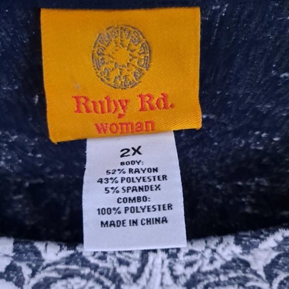 Ruby Rd Black And White Designed Blouse Size 2xl - image 4